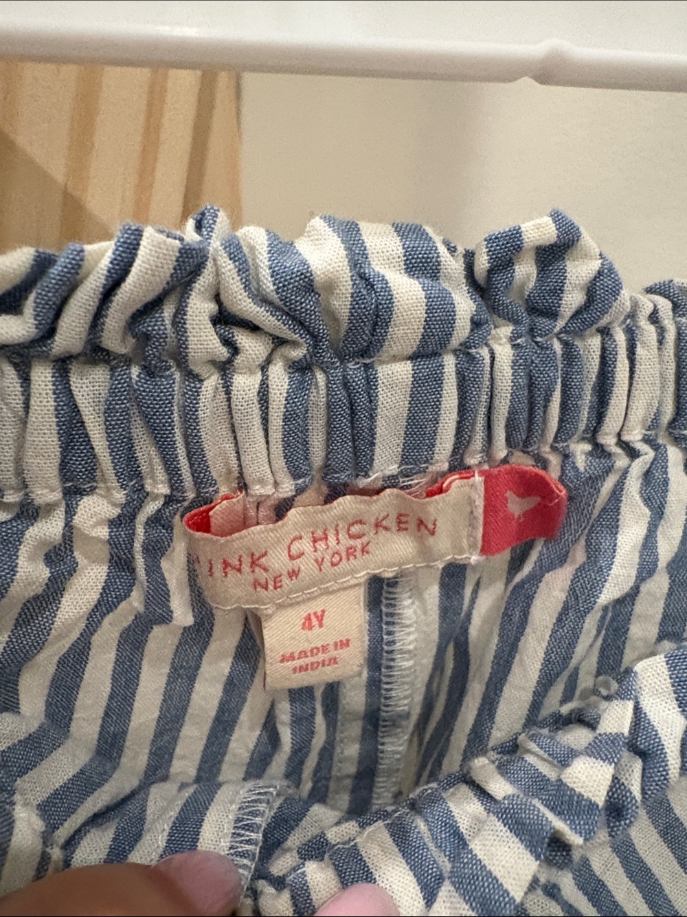 Pink Chicken Blue and White Striped Set - Picture 6 of 7